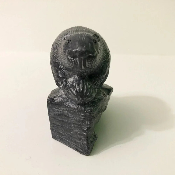 Vintage Wolf Original Hand Carved Beaver Soap Stone Sculpture Canada 3 Inch Tall - Picture 5 of 16